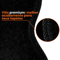 TAPETE CARPETE UNO VIVACE 2010 A 2016 BORDADO PRETO 4 PEÇAS