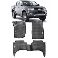 TAPETE TIPO BANDEJA PREMIUM L200 TRITON 2010 A 2017 JOGO COMPLETO